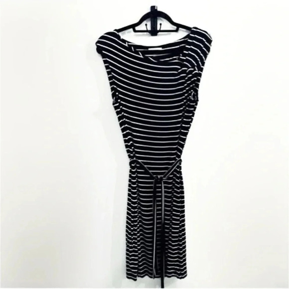 EUC Calvin Klein Black and White Striped Dress - Picture 2 of 3